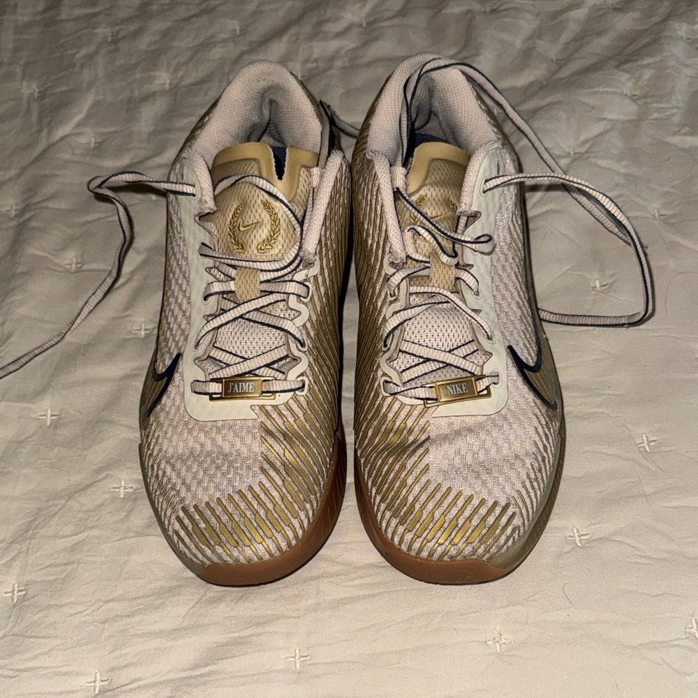 Nike beige and Gold Sneakers